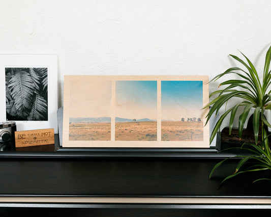 Lone Oak Triptych - Wood Print