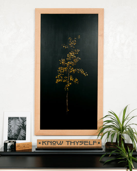 Illuminated Aspen - Framed Wood Print